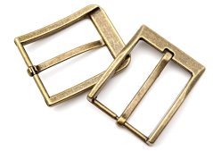 Metall-Gürtelschnalle mit Dorn - Antikmessing - Durchlass 3,9 cm