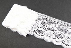 Elastická krajka - bílá - šířka 7 cm