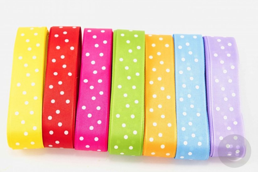 Polka dot ribbons - more colors - width 2.5 cm