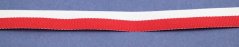 Rypsová stuha - bílá, červená - šířka 1,2 cm