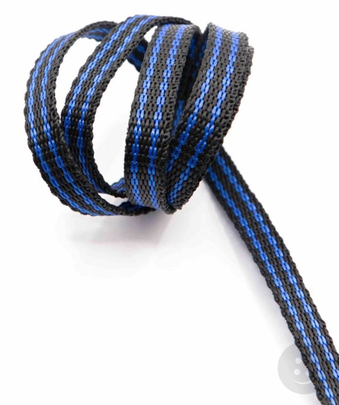 Polypropylene strap width 1 cm - black - blue - width 1 cm