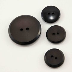 Hole button - dark brown melange - diameter 1,5