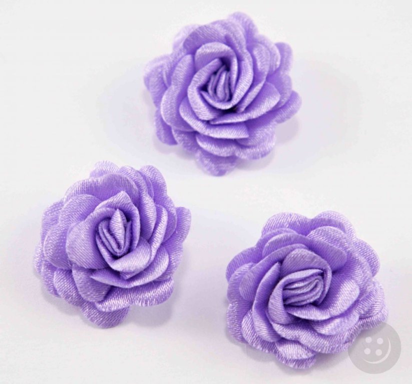 Sew-on satin flower - light purple - diameter 3 cm