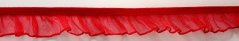 Decorative ruffle elastic trim - red - width 1.7 cm