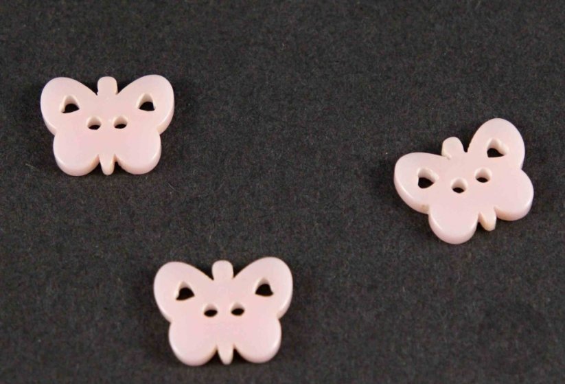 Butterfly - button - light pink - dimensions 1 cm x 1,3 cm
