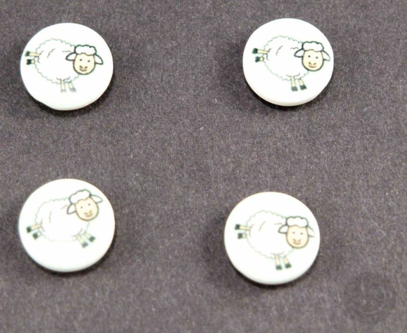 Dětský knoflík - ovečka - více barev - průměr 1,4 cm - Barevná varianta: smetanová