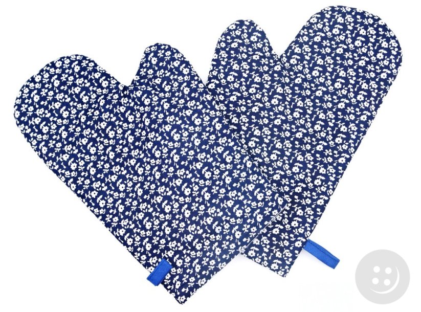 Topflappen mit Teflon und Magnet - Blaudruck - 1 Paar