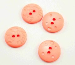 Little cat buttonhole button - pink - diameter 1.6 cm