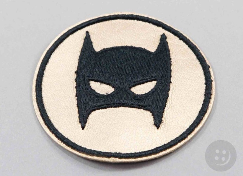 Patch zum Aufbügeln - Batman Maske - Durchmesser 7 cm