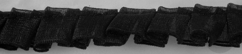 Ruffle trim braid - black - width 1,2 cm