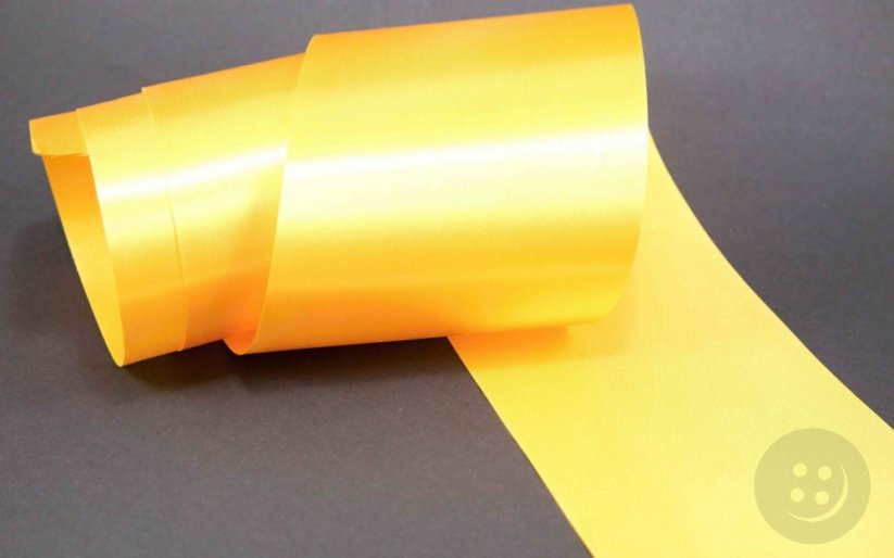 Luxury satin ribbon - yellow - width 10 cm