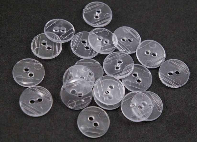 Hole button - transparent - diameter 1.5 cm