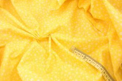 Bavlnené plátno - biele kvietky na žltom podklade - šírka 160 cm