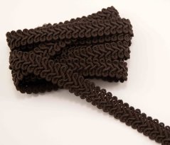 Galonový prýmek - smyčky - tmavě hnědá - šíře 1,5 cm