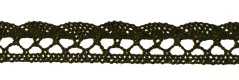 Bavlnená paličkovaná čipka - khaki - šírka 1,8 cm