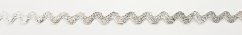 Ric Rac ribbon with metal thread - silver - width 0.8 cm