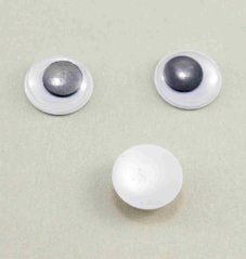 Self adhesive plastic wiggle eyes - black, white, transparent - diameter 1,2 cm