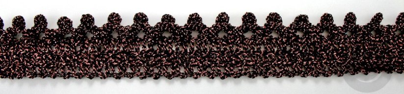 Leonský prámik - čierna, medená - šírka 4,2 cm