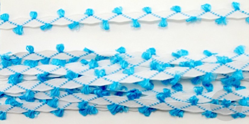 Ric Rac ribbon - blue, white - width 0,6 cm