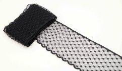 Silonová krajka - černá - šířka 5,7 cm