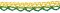 Bavlněná paličkovaná krajka - zelená a žlutá - šířka 1,6 cm