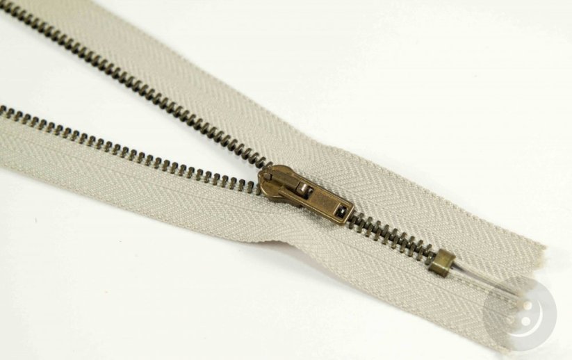 Indivisible metal old metal zipper No.3 more colors - length (10 - 20 cm)