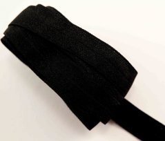 Fold over elastic trim - black - 1,5 cm