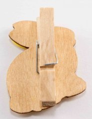 Osterhase auf Holzpflock - Grün - Größe 5 cm x 4 cm