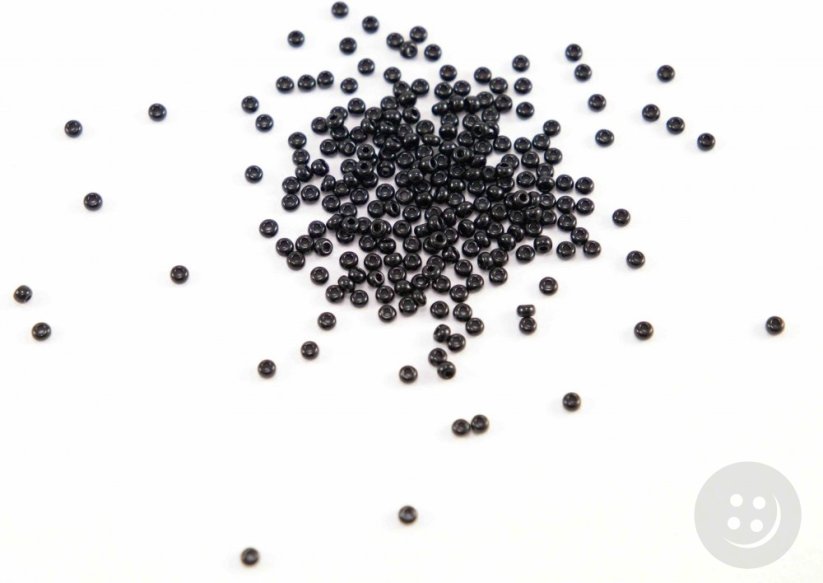 Glass beads - black - diameter 0,2 cm
