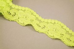 Syntetische Spitze - elastisch - hellgrün - Breite 3,5 cm
