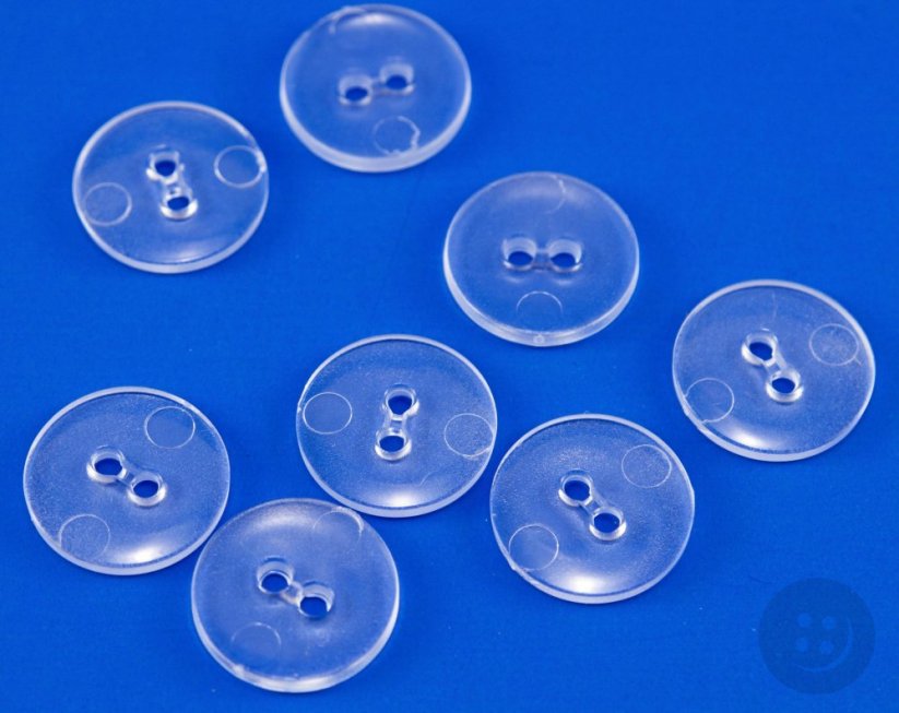 Buttonhole button - transparent - diameter 1.5 cm
