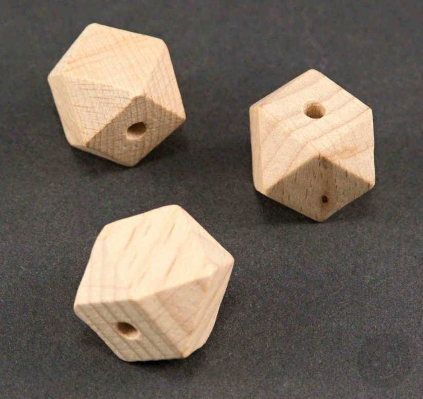Wooden pacifier bead - light wood - dimensions 2 cm x 2 cm