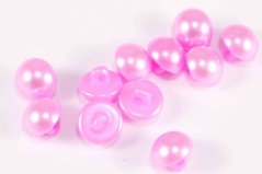 Gombík perlička so spodným prišitím - svetlo ružová - priemer 1,1 cm