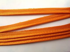Saténový výpustek - oranžová - šírka 1,4 cm