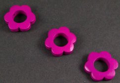 Wooden pacifier bead - flower - purple - diameter 2.5 cm