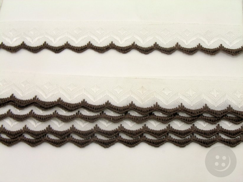 Deko-Borte - braun, weiß - Breite 1,6 cm