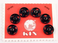Kovové patentky KIN 6 ks  - čierna - priemer 1 cm, č. 3