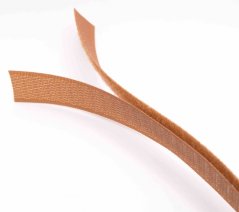 Našívacie suchý zips - svetlo hnedá - šírka 2 cm