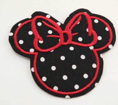 Iron-on patch - Minnie with polka dots - size 9.5 cm x 7.5 cm