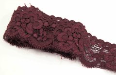 Elastische Spitze - weinrot - Breite 4 cm