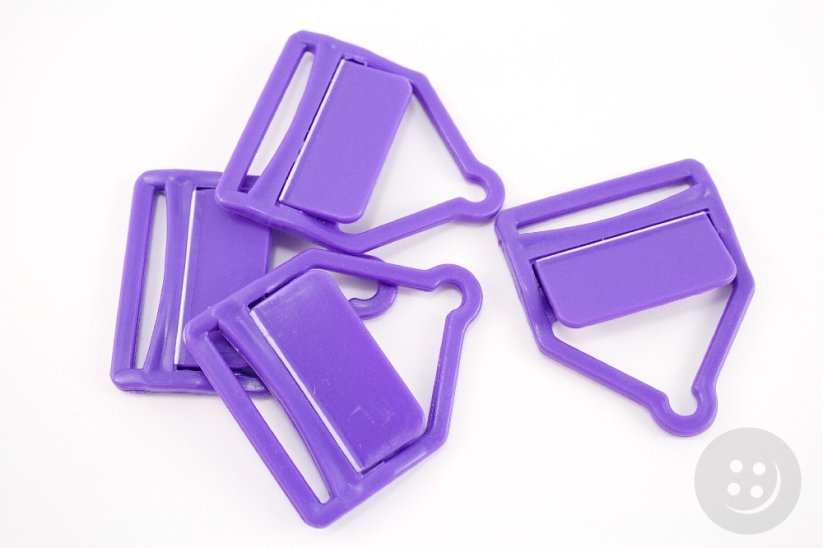 Plastic overalls buckle - purple - pulling hole width 3,5 cm
