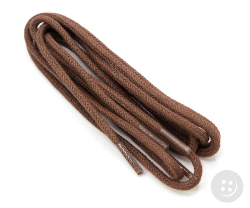 Šnúrky do topánok guľaté - bavlnené - tenké - hnedé - dĺžka 65 cm