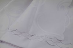 Teflon water-repellent rectangular tablecloth white with spirals