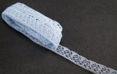 Silonová čipka - svetlo modrá - šírka 1 cm