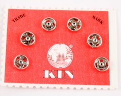 Metall Druckknöpfe KIN 6 St.  - silber - Durchmesser 0,5 cm, Nr. 2/0