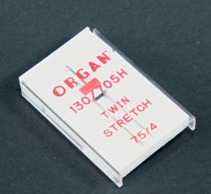 Twin stretch needle ORGAN for sewing machines - 1 pc - size 4/75
