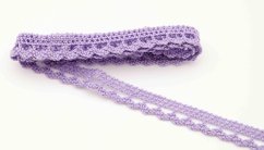 Bavlněná paličkovaná krajka - s obloučky - světle fialová - šířka 0,9 cm