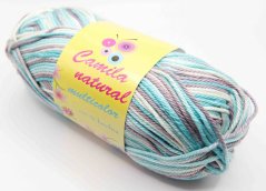Yarn Camila natural multicolor - blue gray - color number 9186