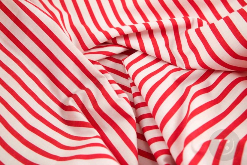 Cotton canvas - Red and white stripes