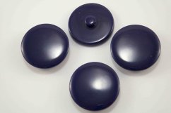 Shiny button with understitching - purple - diameter 3.2 cm